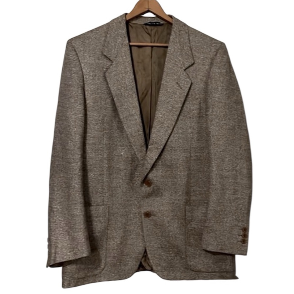 Abriani Made In Italy Mens Brown Tan Cream Tweed Blazer Sport Coat Jacket